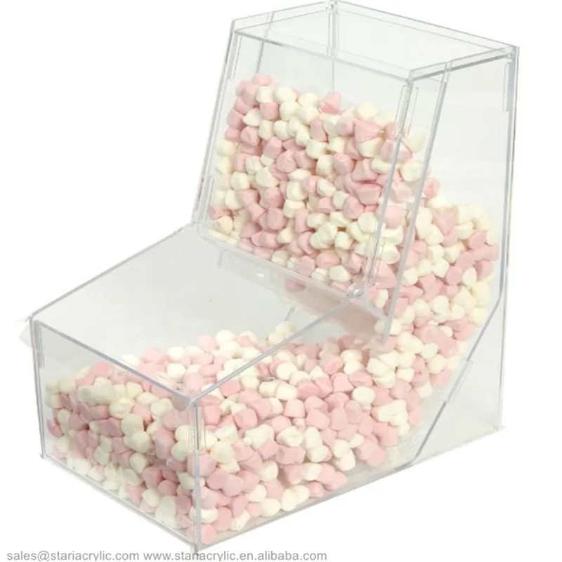 Acrylic Tabletop Scoop Bins Large Gravity Feed Sweet Dispenser Candy