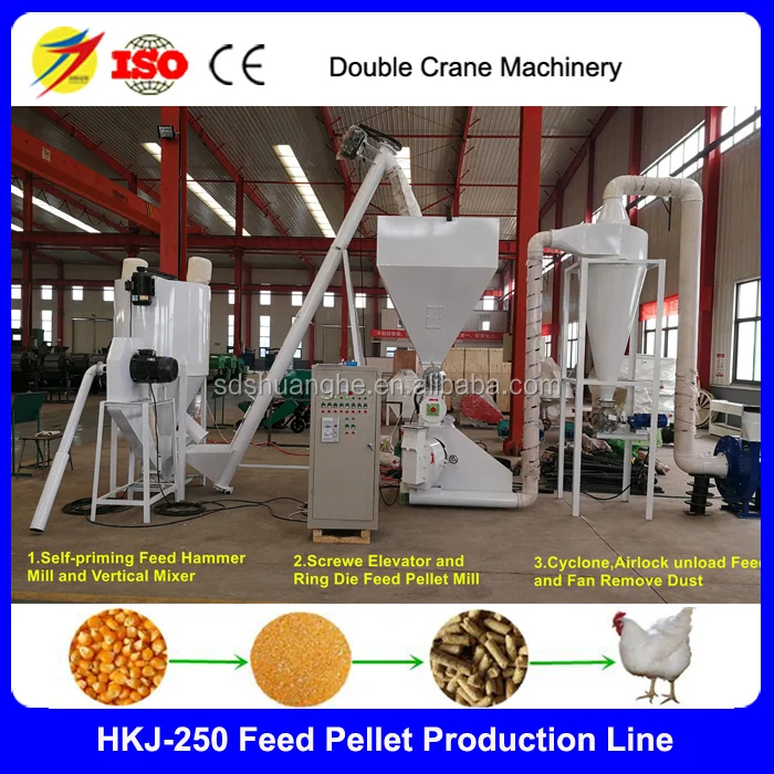 Hkj250 Model Poultry Feed Pellet Making Line One Ton,Chicken Feed Mill