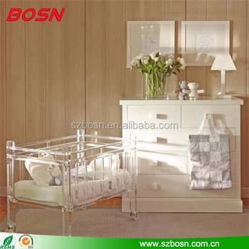 Luxury High Quality Lucite Acrylic Baby Cribs Perspex Furniture