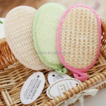 Disposable Oval Pure Natural Loofah Shower Mat Hotel Bath Scrubs