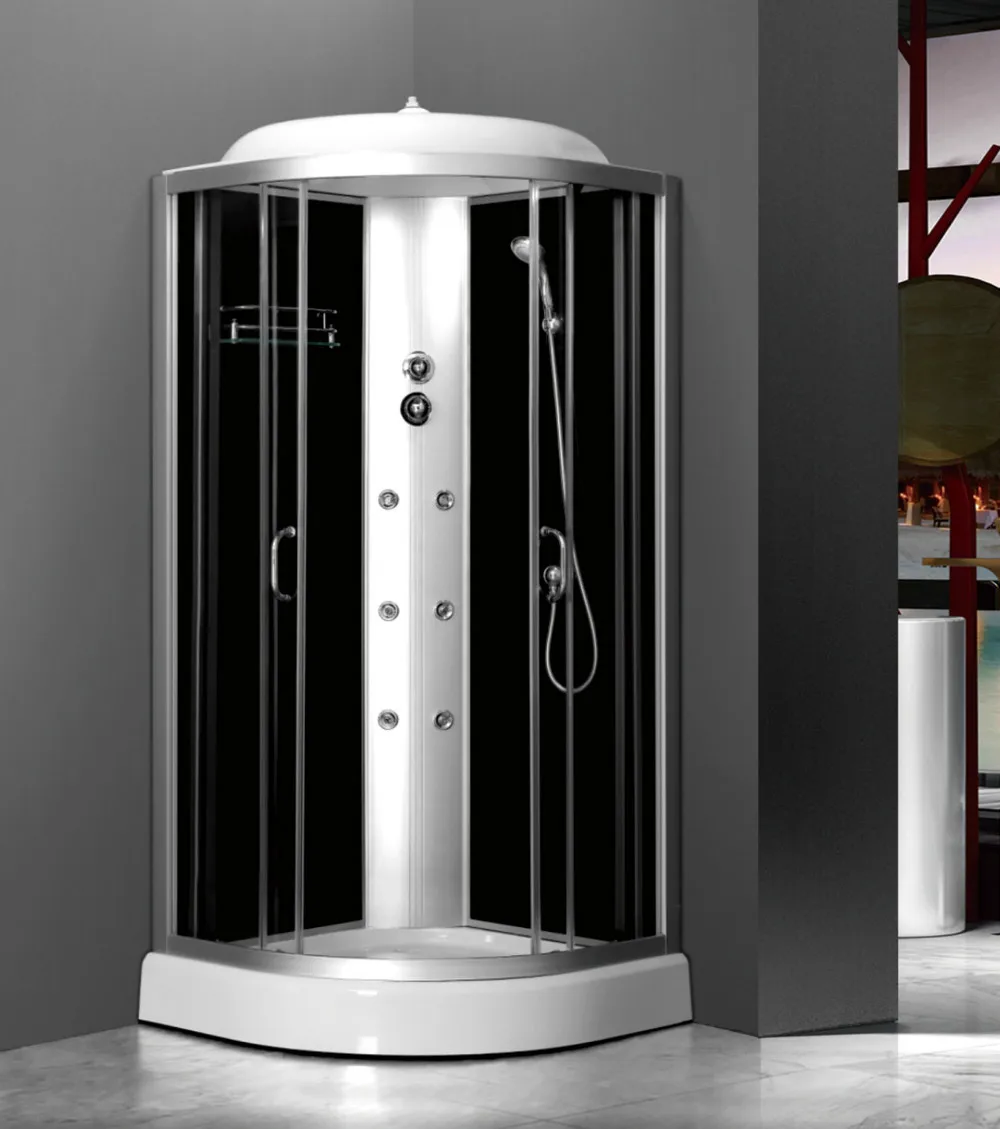 90x90 Corner Round Portable Enclosed Shower Room With Sliding Door