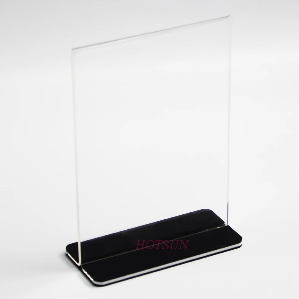 A6 Size Black And Clear Acrylic Sign Holder Strong Plastic Table Tent