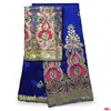 Royal blue african 100% cotton embroidery velvet lace fabric with sequins S15111529
