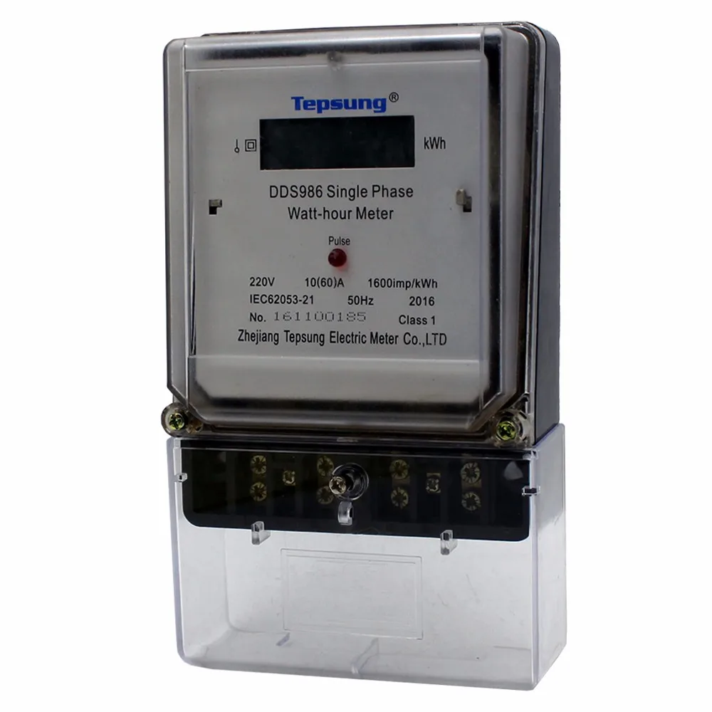 220v Dds986 Single Phase Two Wire Digital Smart Electronic Energy Meter Watt Hour Meter With