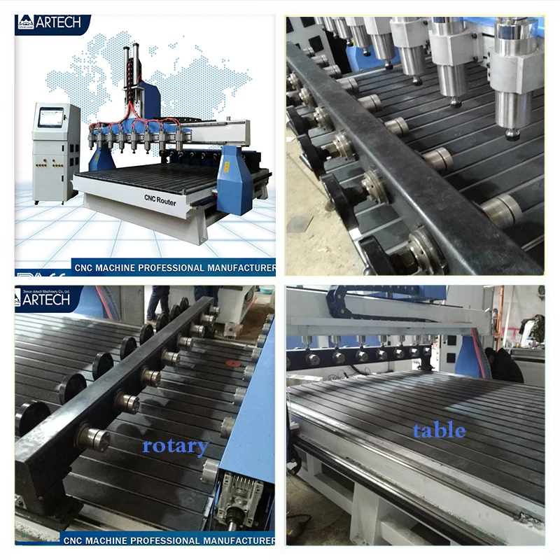 Multi Head 4 Axis CNC Router - High Productivity for Woodwork