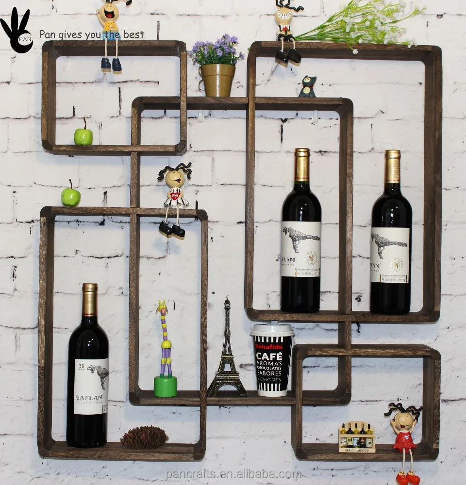 Pan mur décoratif suspendu cuisine chambre salon bois étagère ...