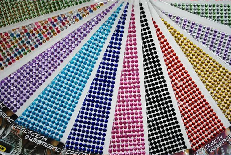 504 pieces 6 mm resin material mix colors epoxy resin rhinestone crystal stickers for sale