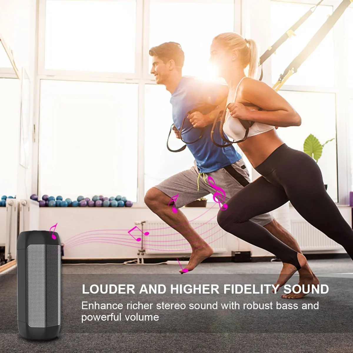 Comiso Bluetooth Wireless Speakers Waterproof IPX5 HD Enhanced Bass Outdoor Portable with Mic FM AUX TF Card for iPhone Andriod