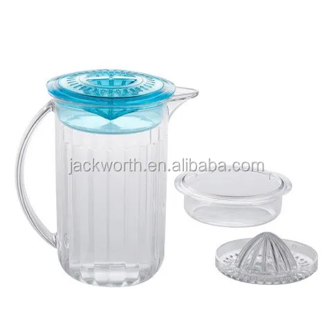 JD0647H Fruit  Pitcher - Fruit Infused Water Pitcher  Plastic Pitcher  Juicer  Fruit Infusion Pitcher with Squeezer and Salad Bowl