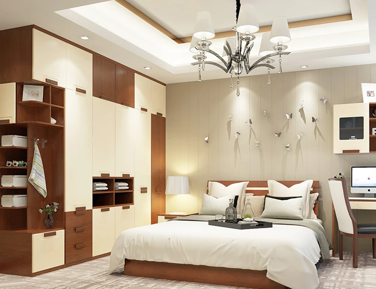 Modern Bedroom Furniture pvc Doors quartz stone Wardrobe
