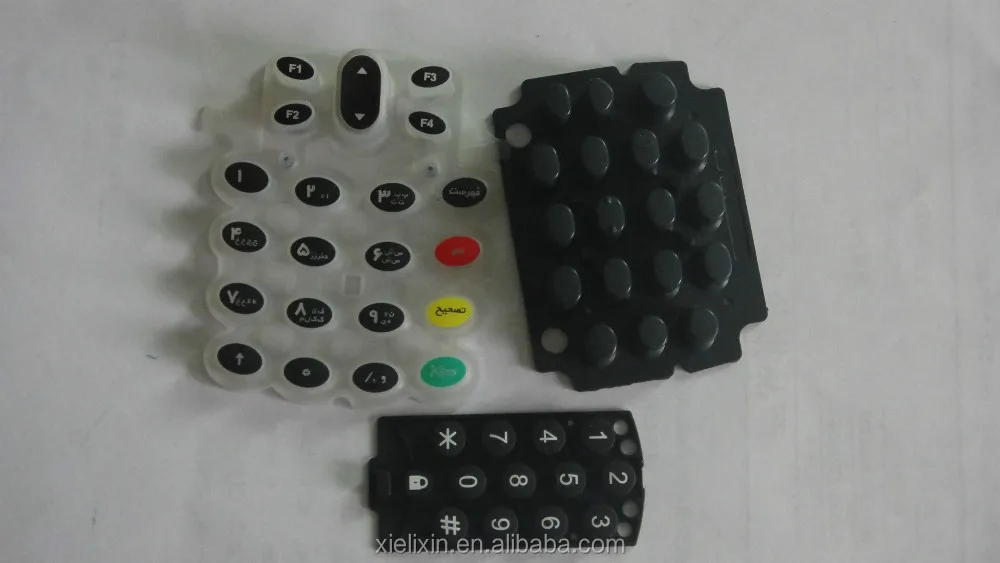
silicone keypad with conductive carbon pills Silk screen printing spray laser etching back-lighted for electronic products 
