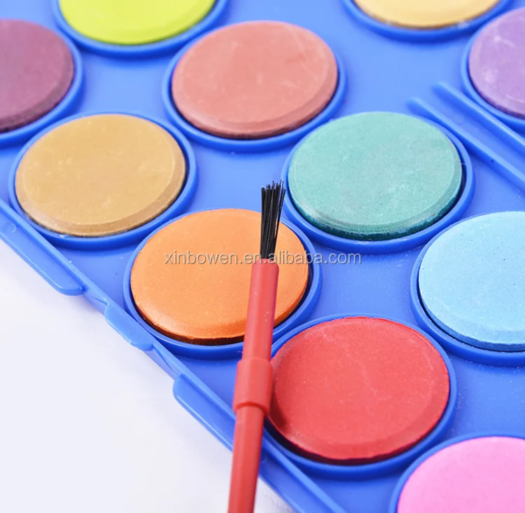 Wholesale Art Watercolor Paint Set 18 Colors Plastic Box Solid