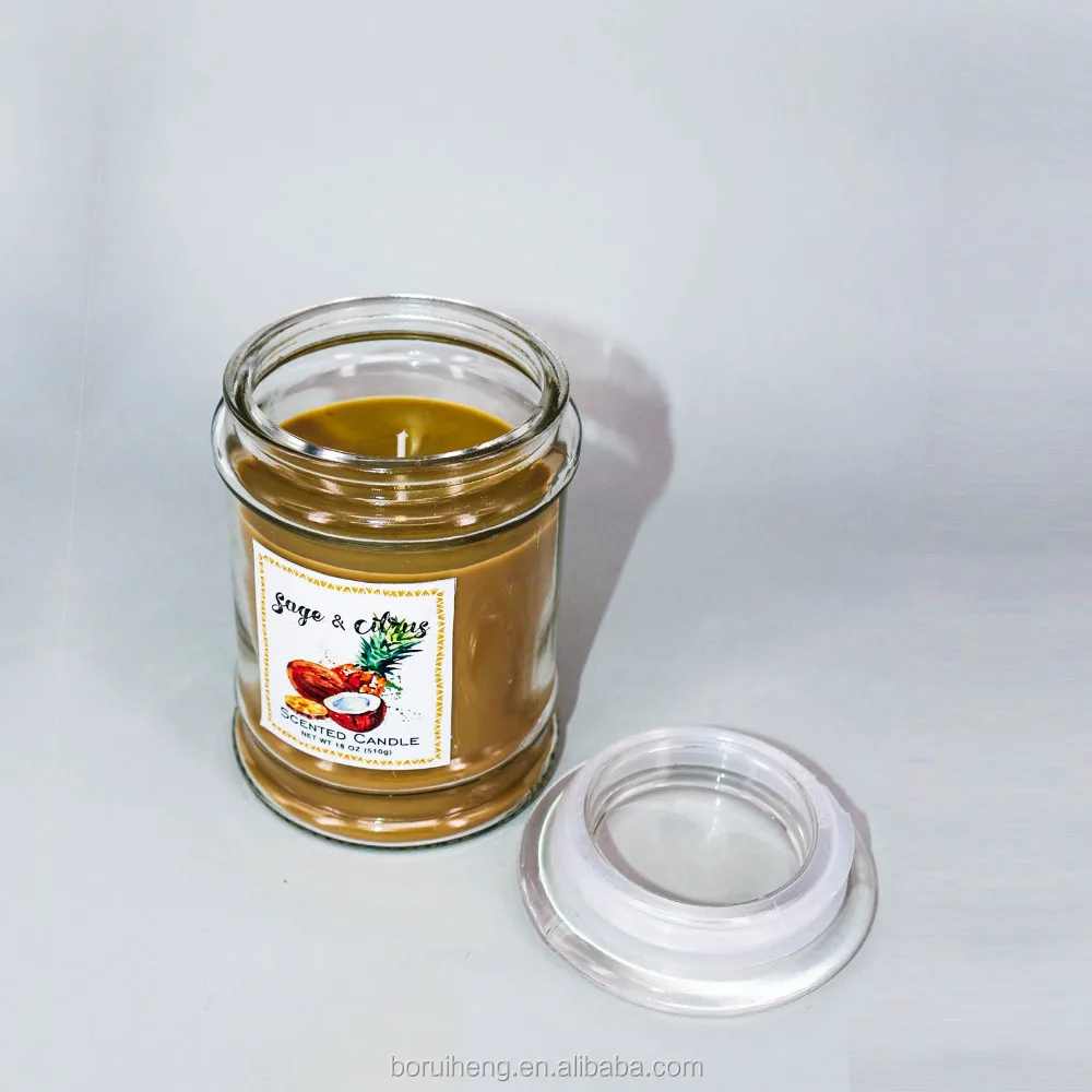 Natural Candle Wax In Glass Candle Jar Scent Soy Wax In Clear Glass