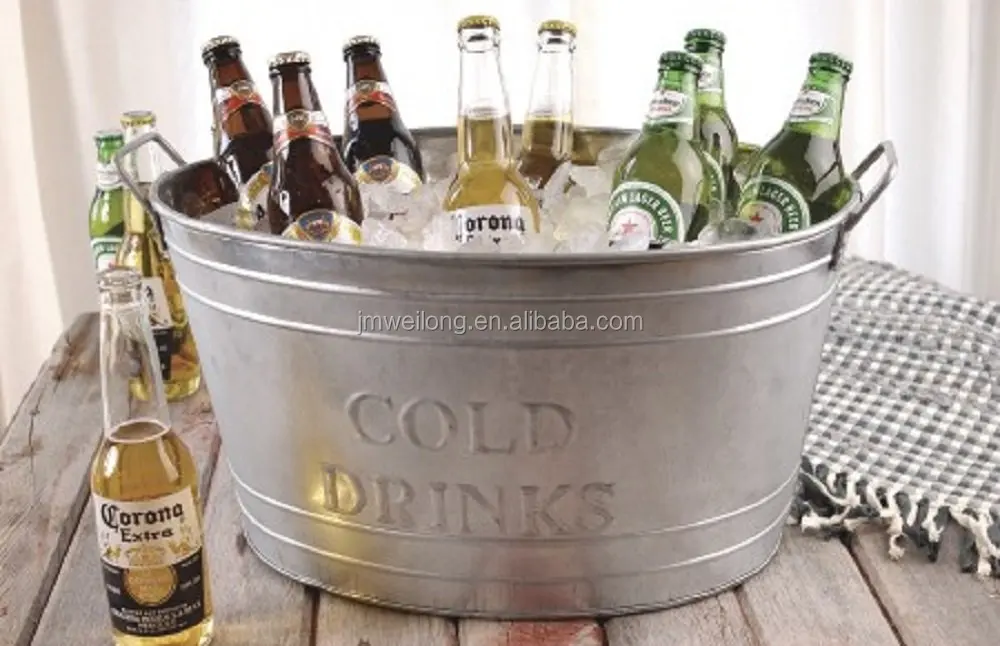 Corona Galvanisiert Stil Metall Eis Eimer Party Drink Halter Kühler Heim bar Pub 