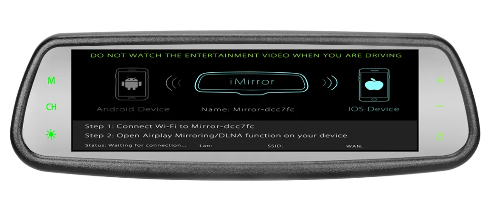 Germid 7.3 inch Ultra High Brigtness Full Screen Rear View Mirror with Mirrorlink&Dash Cam DVR
