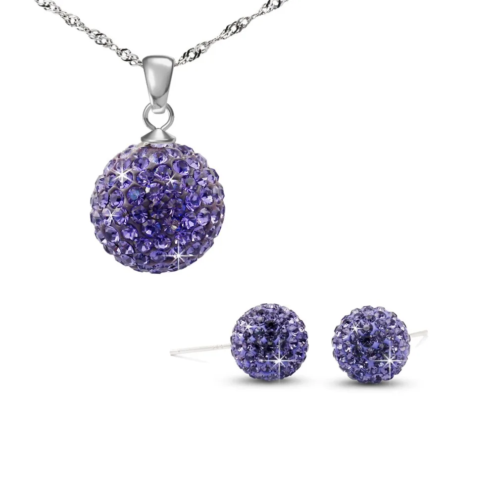 Fashionable Colorful Crystal Jewelry Set,Wedding Jewelry,Women 925