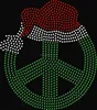 DIY Christmas Santa Peace Sign hotfix Rhinestone Transfer Designs