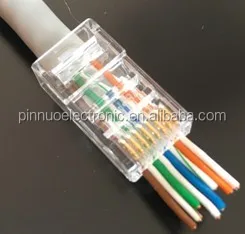 RJ45 8P4C 4 Pin Connector Plug - Male Gold Plated for Reliable ...
