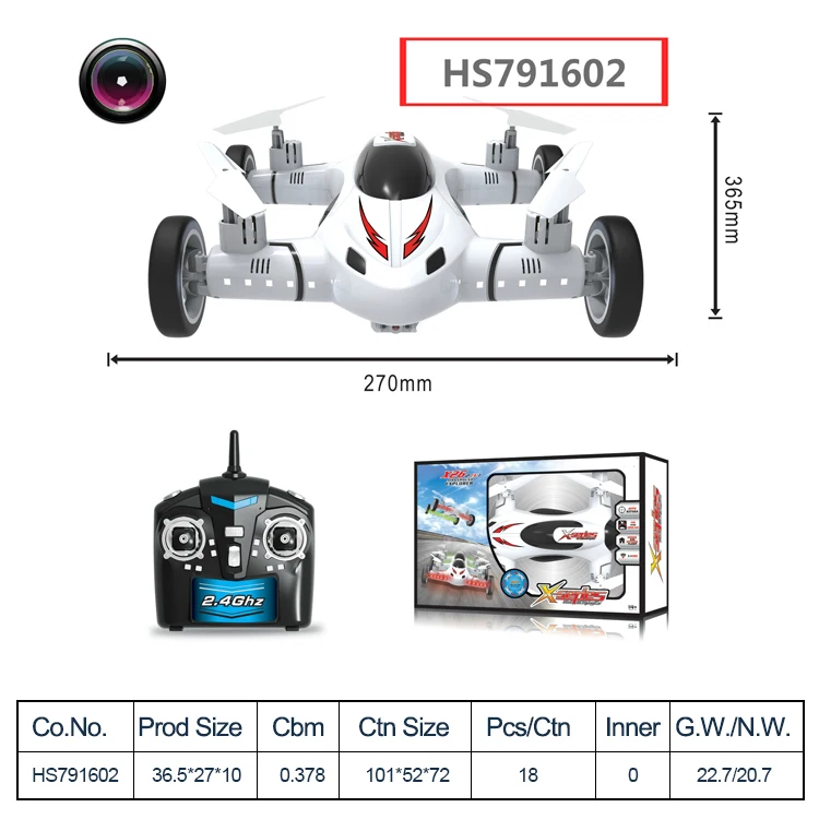 HS791602,Huwsin toy, Airplane RC Quadcopter Drone With Wheels