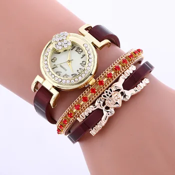 Brand Women Luxury Band Bracelet Quartz Watch Braided Winding Wrap Women Luxury Band Bracelet Quartz Watch