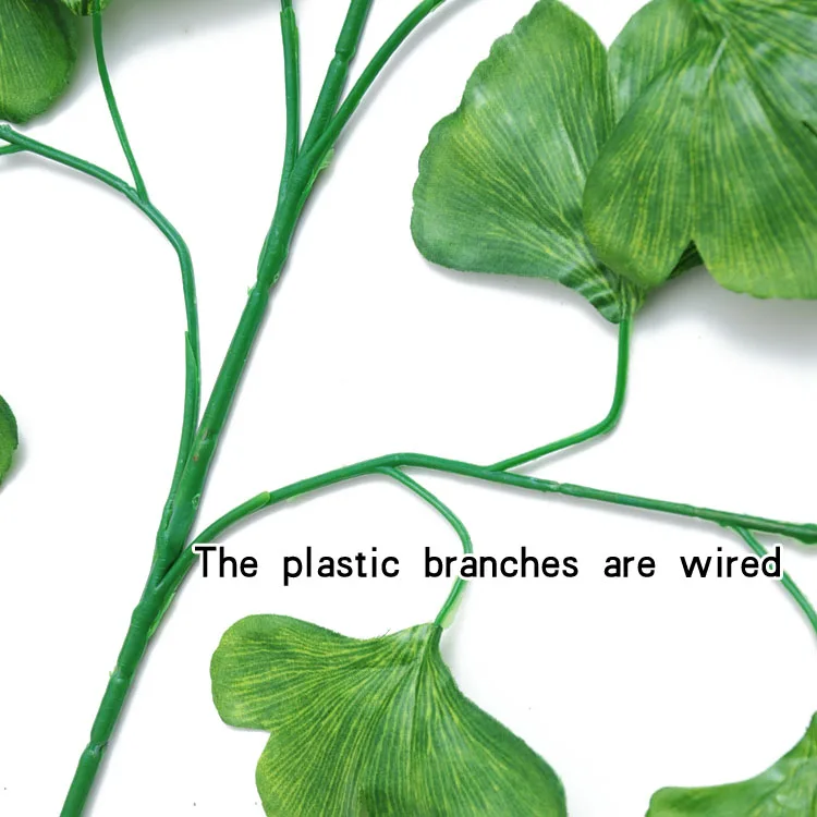 Artificial silk ginkgo tree leaves branches