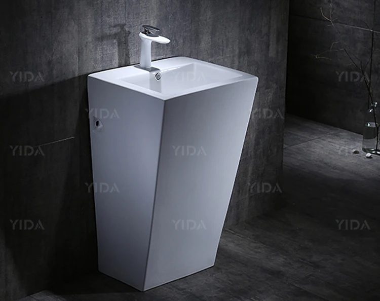 Alibaba China Supplier Wholesalers Bathroom Ceramic White Hand Wash Basin With Pedestal Basin