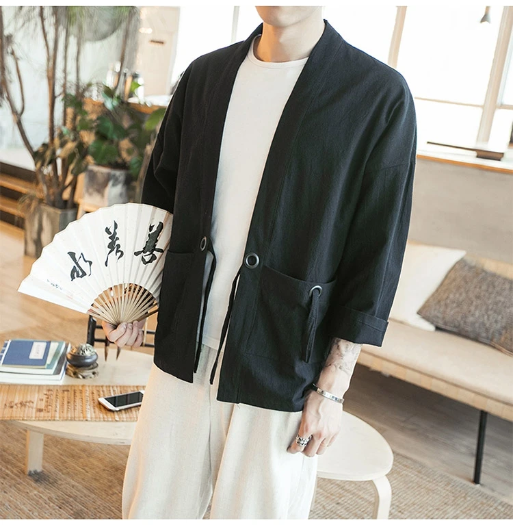 mercenary Prehistoric Envision 2018 New Clothing Full Cotton Cardigan Streetwear Loose Kimono Jackets For  Men - Buy 2018 New Clothing,Kimono Cardigan Jackets,Kimono Men Product on  Alibaba.com