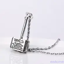 Free shipping Thor Badge Hammer Pendant Avengers Vintage Men’s Necklace Superhero Film New