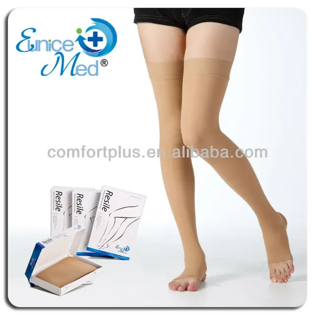 Medical thigh high Open toe Compression stockings health care