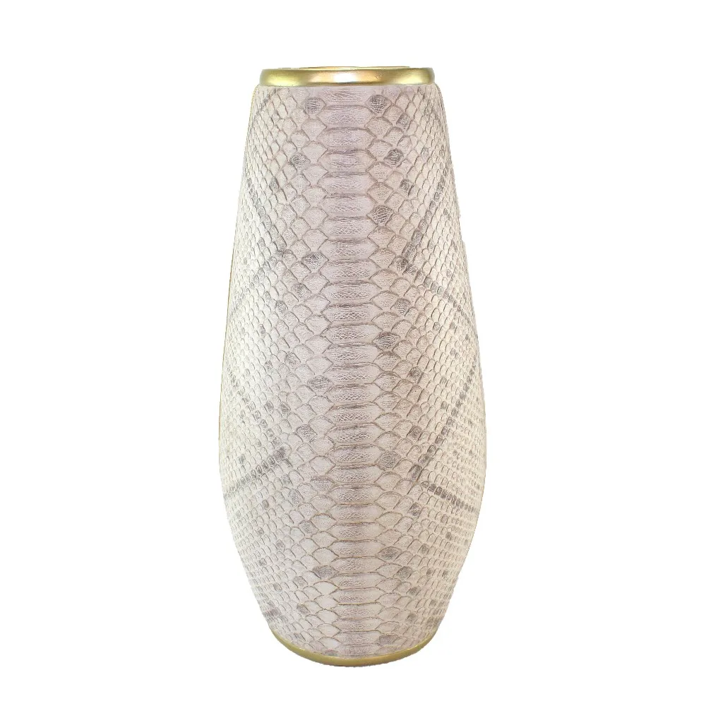 Wholesales Resin Imitation Python Leather Flower Vase for Home Decor supplier