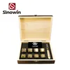 Wholesale In Wood Gift Box Reusable Whiskey Stones Rock Stainless Steel Ice Cubes Set