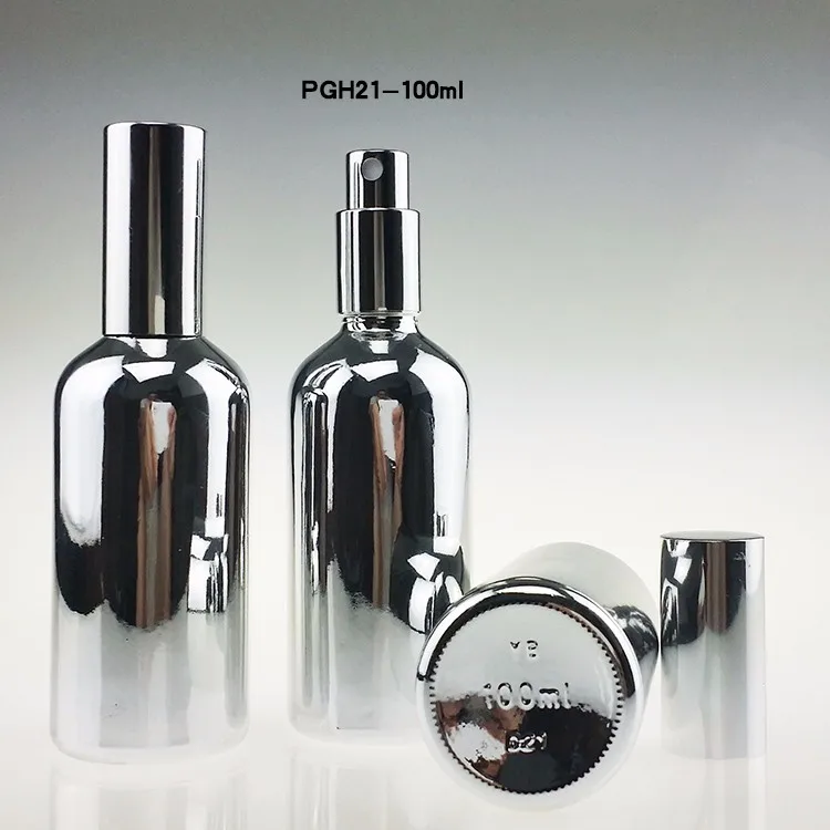 PGH21-100ml Silver Glass Perfume Pump Bottle (2)