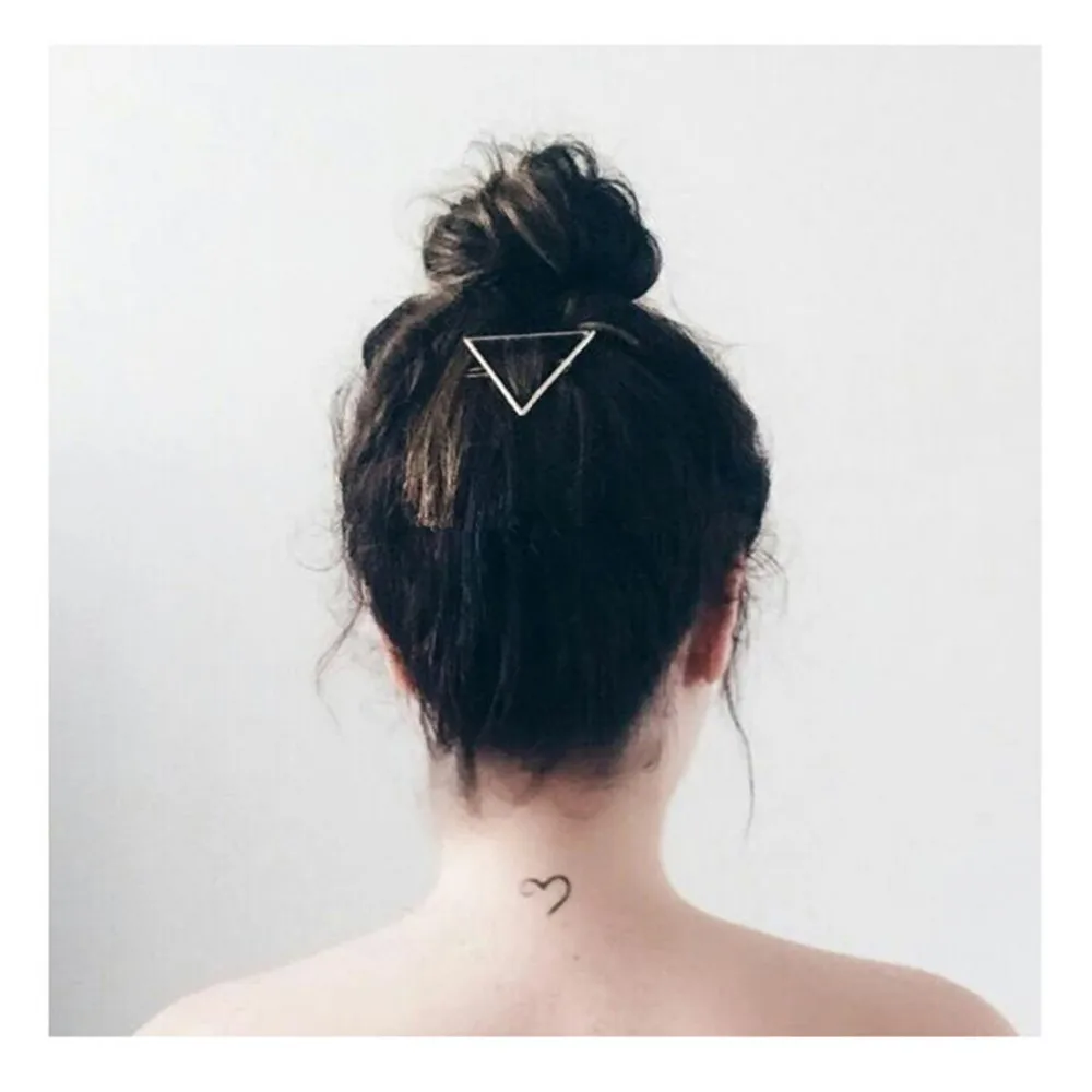 triangular moon round geometry hair decoration fashion clip hair