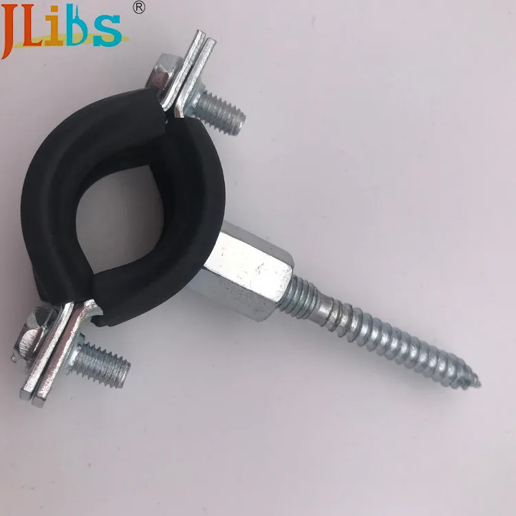 Pipe Clamp Wall Mount Pipe Clips M8 With Rubber G Clamp Cast Iron