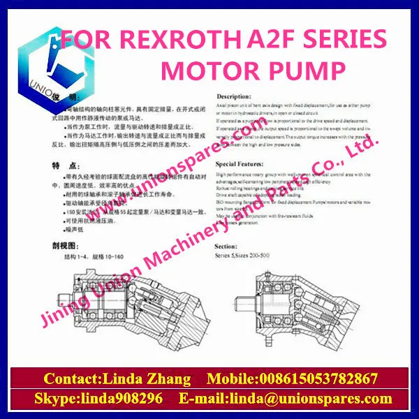For Uchida For Rexroth Hydraulic Pump,A8vo,A2fo,A4vso,A4vg,A6v,A7v,A8v