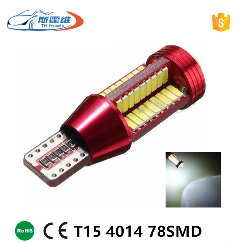 Auto W16W Led Bulb 78 SMD 4014 Chip Canbus T15 Socket NO Error Car Brake Light Reverse Lamp 12 Volt Automotive Led Lights White