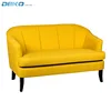 hot selling loveseat yellow sofa, fabric living room armchair, tufted lounge sofa