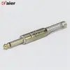 1/4" Metal Housing W/Spring Wire Protection 6.35mm Mono Plug