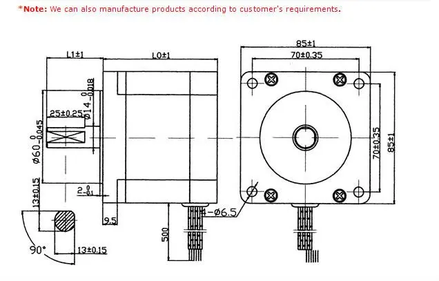 85BYGH450C-01 4 phase nema 34 step motor, low current 2A, high torque ...