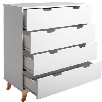 Miranda 4 Drawers Chest Cabinet White Black Bedroom Furniture 2019