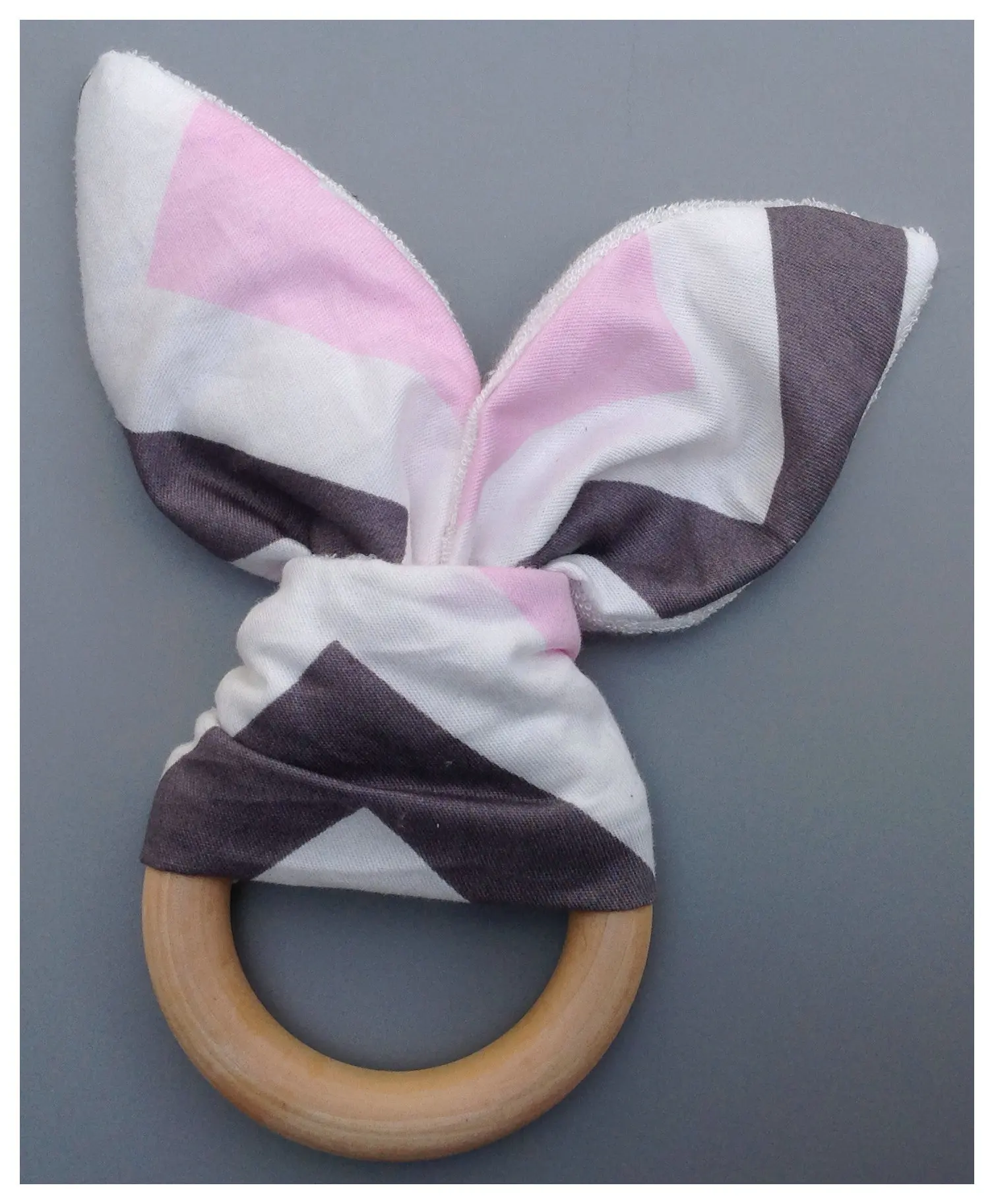 Baby Teethers Wood Circle With Fabric Wooden Training Sensory Baby Aid