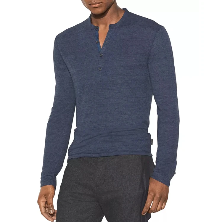 henley shirt long sleeve slim fit