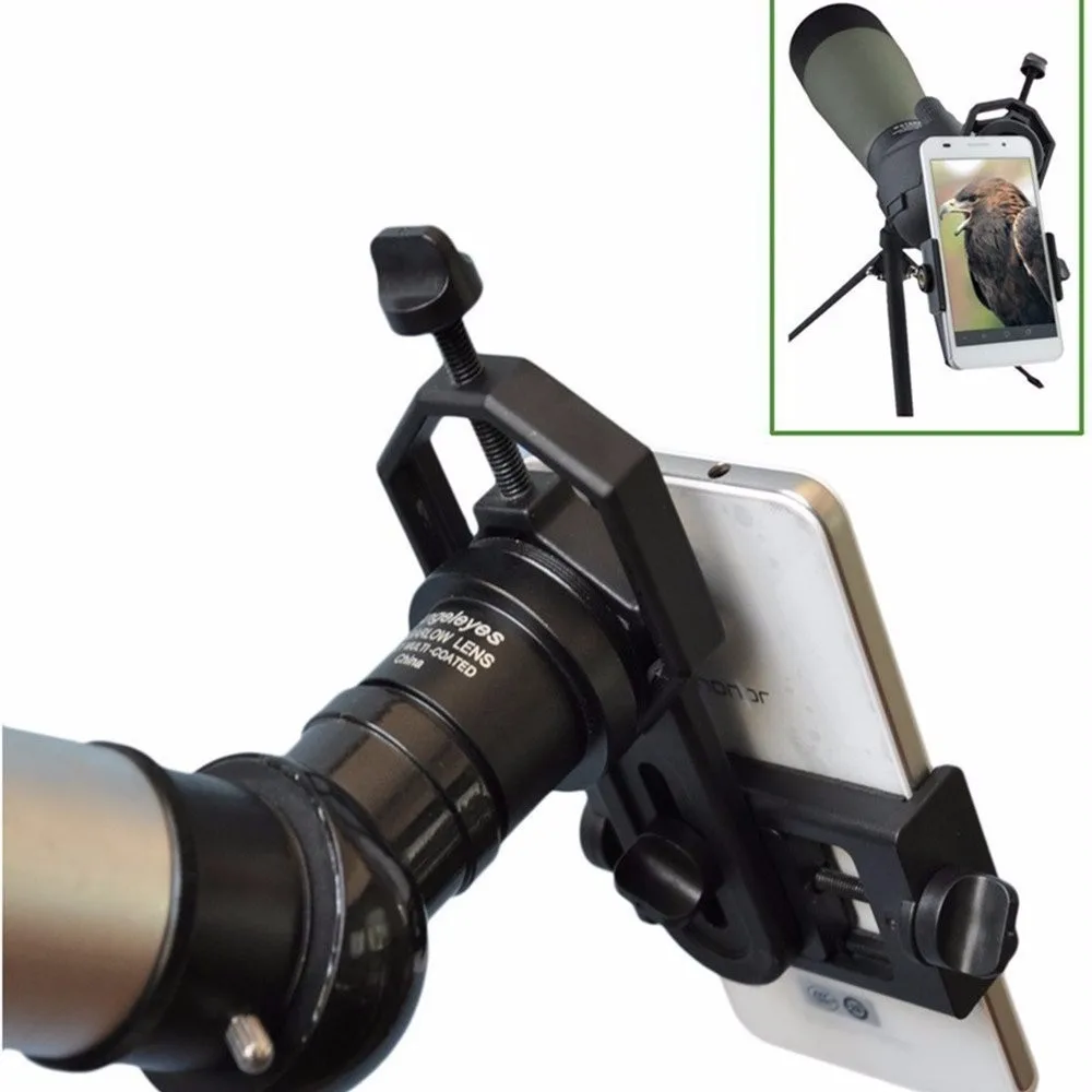 Universal Cell Phone Clip Holder For Telescope Microscope Binocular