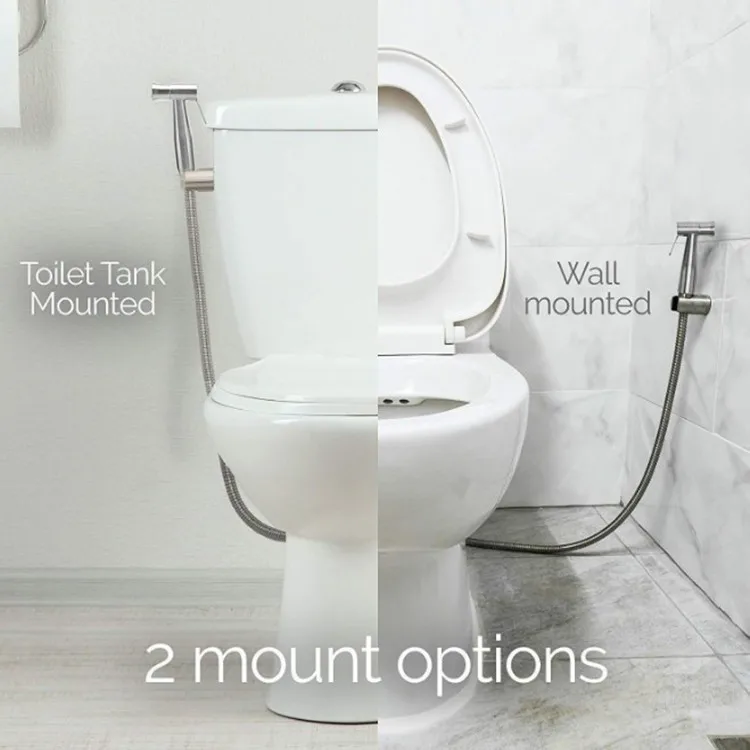 Toilet Handheld Toilet Sprayer 304 Stainless Steel Brushed Bidet Spray