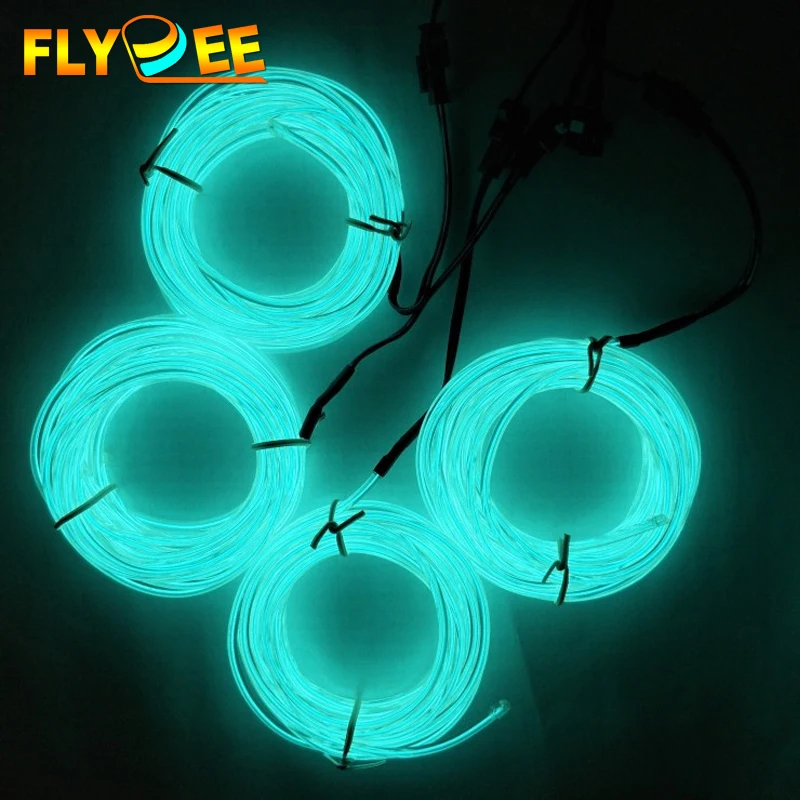 2m/3m/5m Flexible Neon Light Glow EL Wire Rope Tube Tape Waterproof LED Neon Lights for Rooms Clothing Car