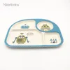 Bamboo Kids Dinnerware Set of Cartoon Bowl Plates for Girls &Toddlers Divided BPA Free Eco Friendly Bamboo Tableware