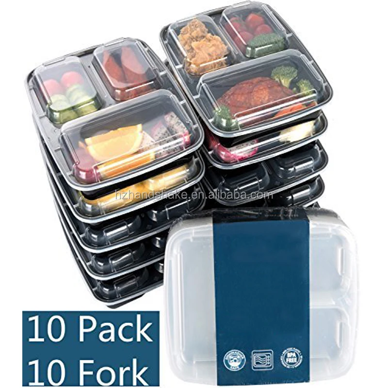 Meal Prep Containers with Lids, 10-Pack