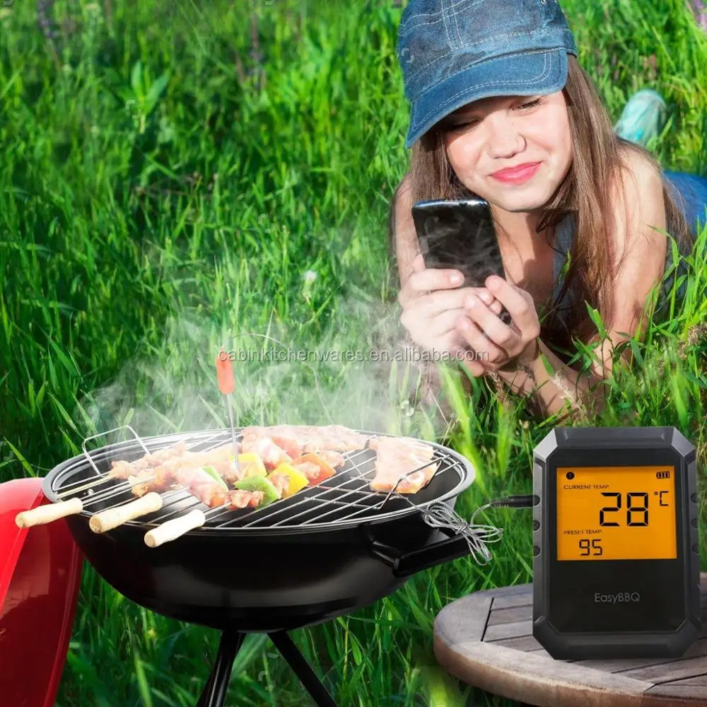 6 Probes Wireless Bluetooth Bbq Meat Thermometer With Iphone Android ...