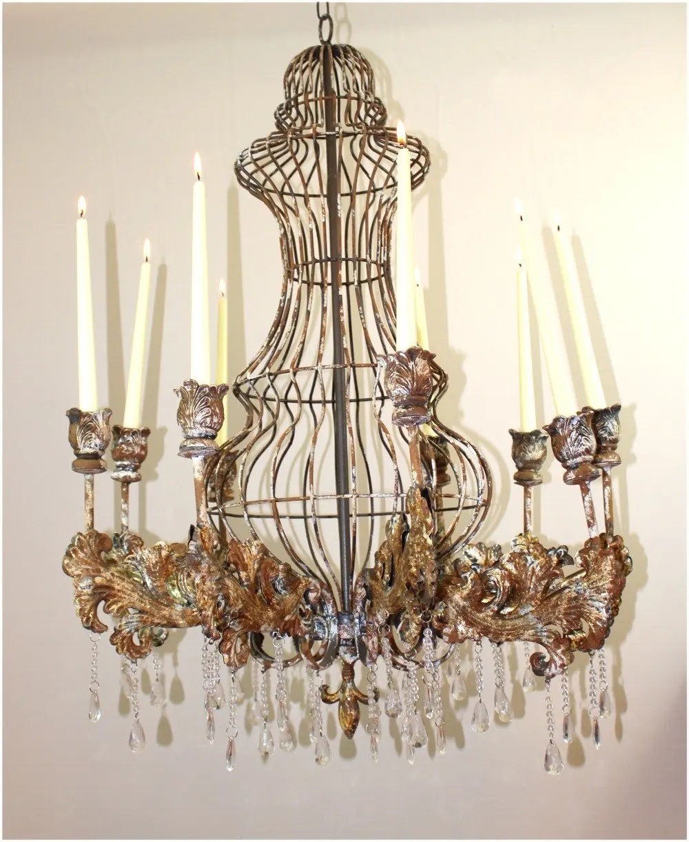 Rustic Candle Chandelier Find Deals Get Ations Huge Big Candle Rustic Tin Chandelier W Crystals For Home Or Studio Prop Old Finish