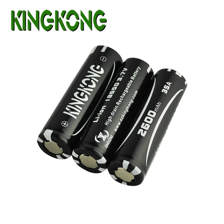 Wholesale Rechargeable ICR18650 lithium battery 18650 3.7v 2600mah Kingkong li-ion battery